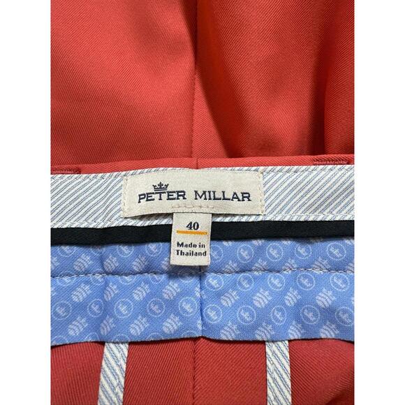 Peter Milar Shorts Mens 40 Pink Salmon Red Salem Performance Golf Wicking - Picture 3 of 6